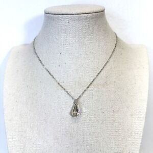 Crystal Teardrop Pendant Necklace‎ Rainbow Sun Catcher Sterling Silver